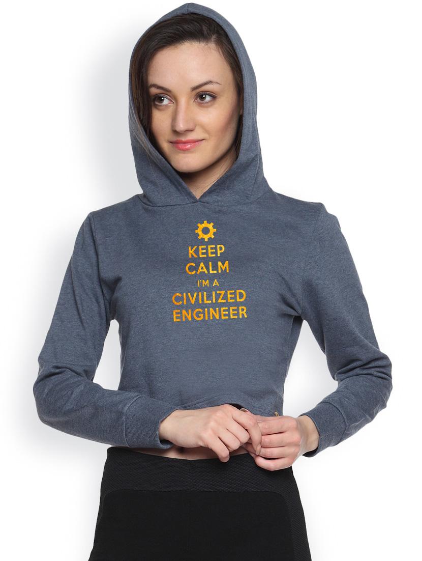 denim womens printed crop hoodie - 1218250 - Zoom Image - 2