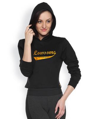 black printed crop hoodie - 1218253 - Standard Image - 2