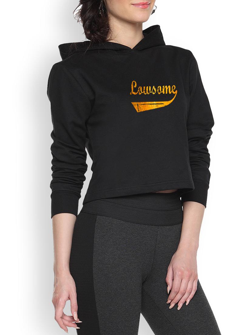 black printed crop hoodie - 1218253 - Zoom Image - 1