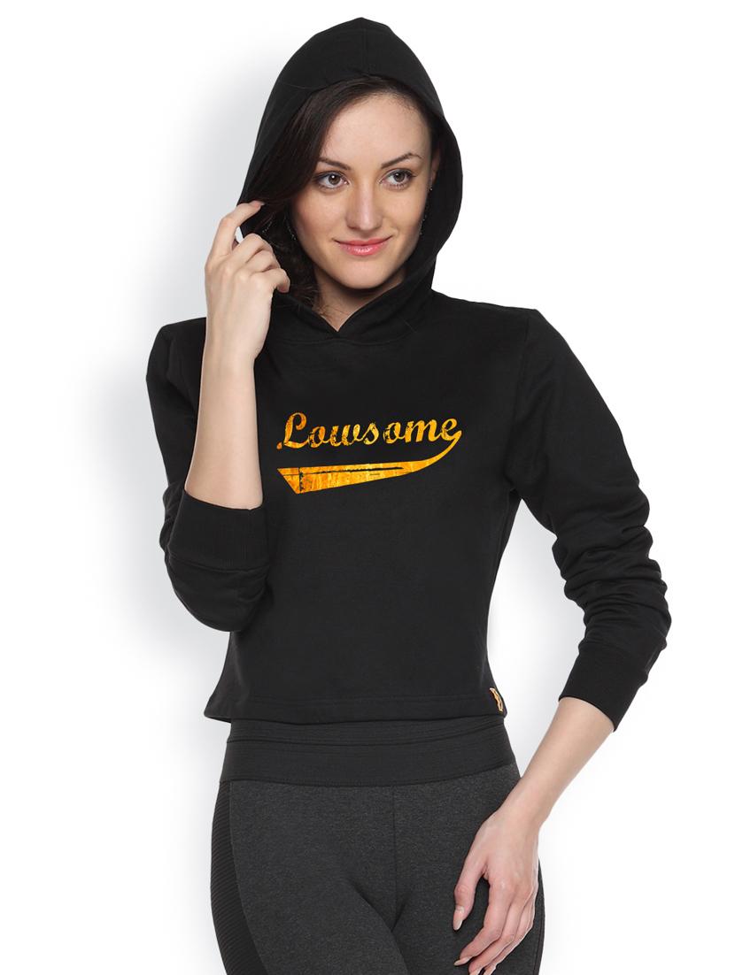 black printed crop hoodie - 1218253 - Zoom Image - 2