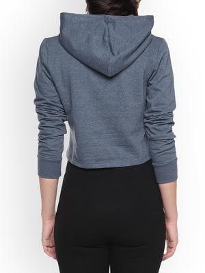 denim printed crop hoodie - 1218254 - Standard Image - 3