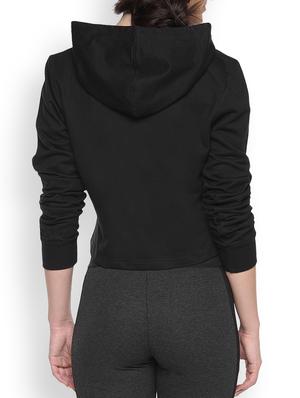 black printed crop hoodie - 1218257 - Standard Image - 3