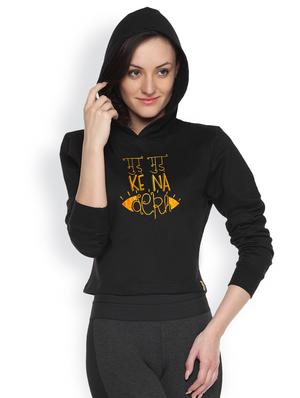 black printed crop hoodie - 1218265 - Standard Image - 2