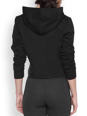black printed crop hoodie - 1218265 - Standard Image - 3