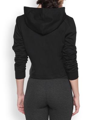 black printed crop hoodie - 1218300 - Standard Image - 3