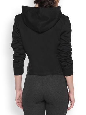 black printed crop hoodie - 1218306 - Standard Image - 3