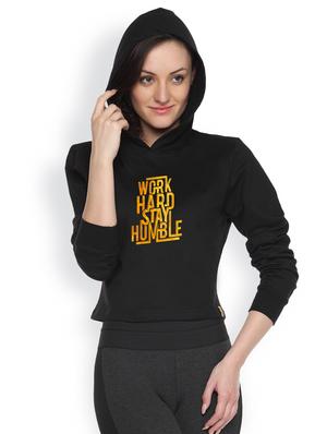 black printed crop hoodie - 1218310 - Standard Image - 2