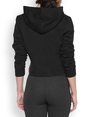 black printed crop hoodie - 1218310 - Standard Image - 3