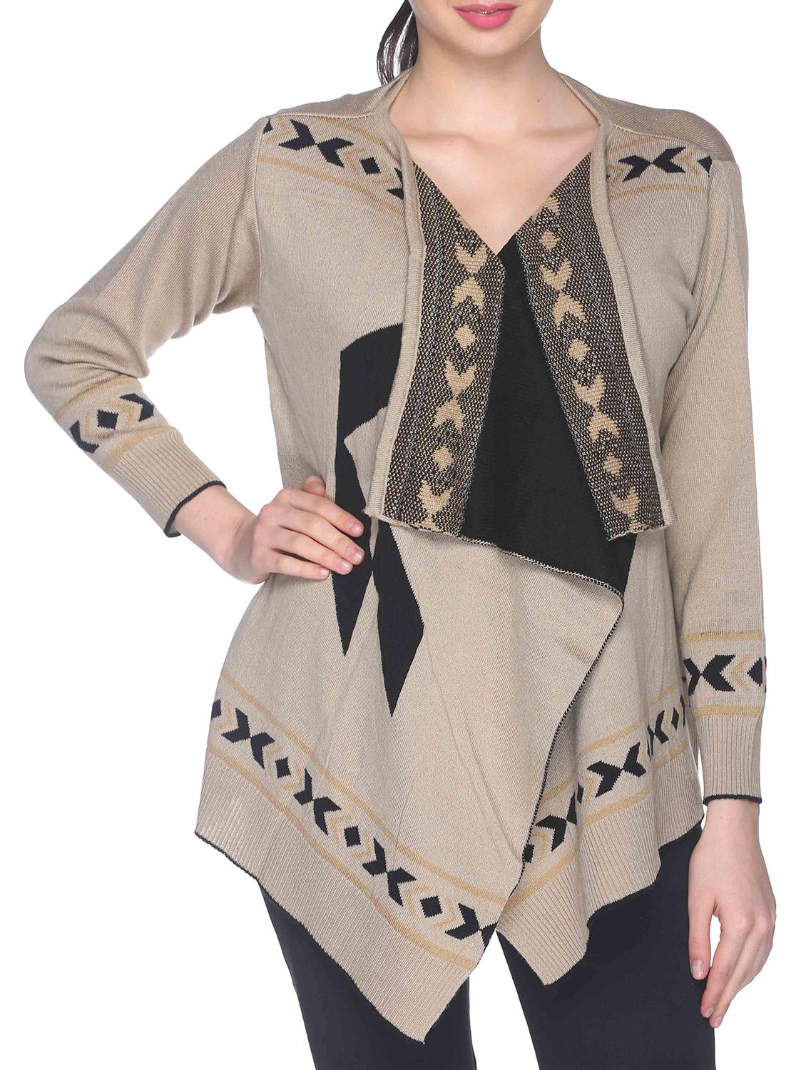 brown woven waterfall shrug - 12192462 - Zoom Image - 1