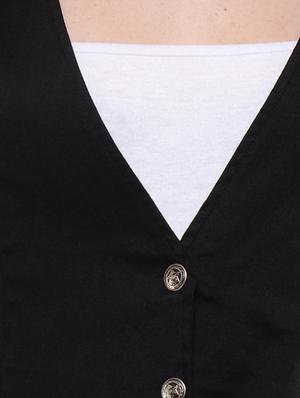 sleeveless solid waist coat - 12197549 - Standard Image - 4