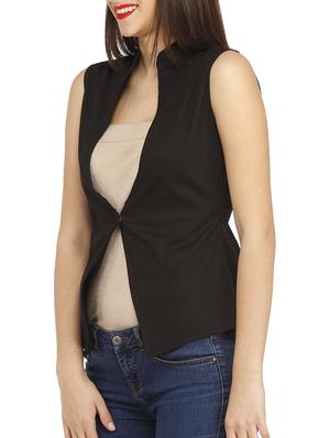 mandarin neck button detail summer jacket - 12197566 - Standard Image - 2