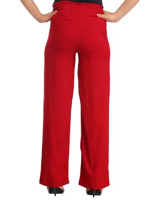 red rayon flat front trouser - 12204713 - Standard Image - 3