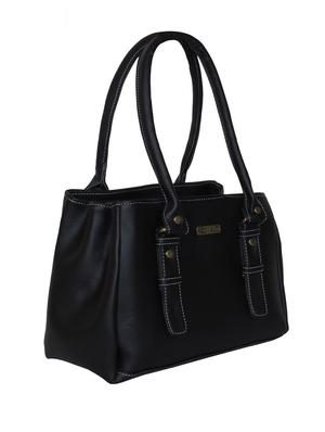 solid black faux leather handbag - 1220944 - Standard Image - 2