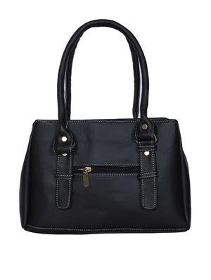 solid black faux leather handbag - 1220944 - Standard Image - 3