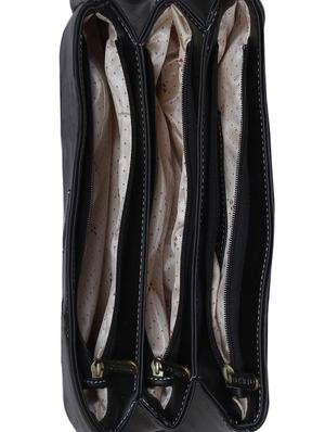 solid black faux leather handbag - 1220944 - Standard Image - 5