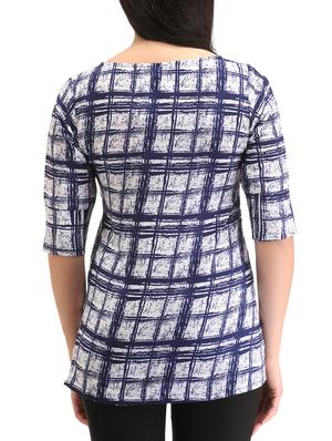 side slit checkered top - 12220448 - Standard Image - 3