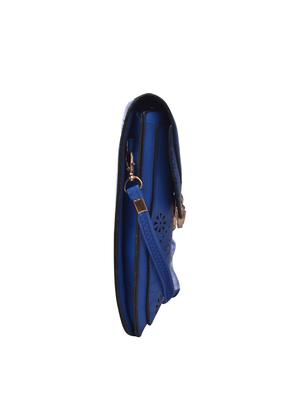 blue leatherette cutwork sling bag - 12220993 - Standard Image - 5
