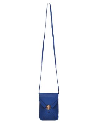 blue leatherette cutwork sling bag - 12220993 - Standard Image - 6