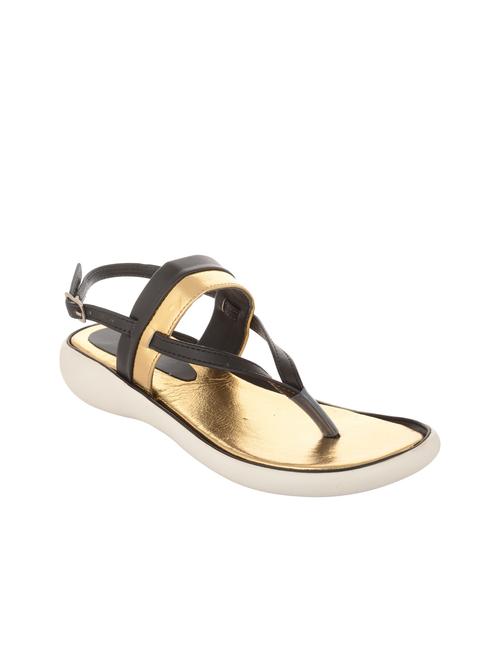 black leatherette back strap sandals - 12221156 - Very Small Image - 1