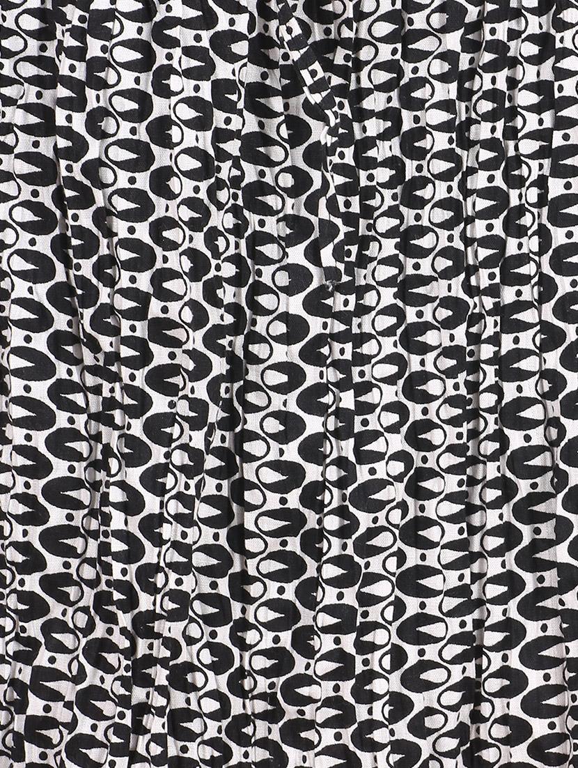 black cotton flared long skirt - 12239785 - Zoom Image - 4