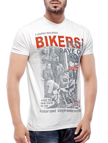 white cotton printed t-shirt - 12241517 - Very Small Image - 1