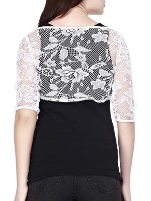 laced net crop shrug - 12241954 - Standard Image - 3