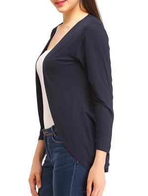 navy blue cotton shrug - 12241969 - Standard Image - 2