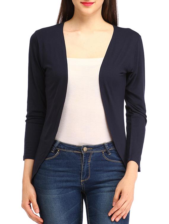 navy blue cotton shrug - 12241969 - Zoom Image - 1