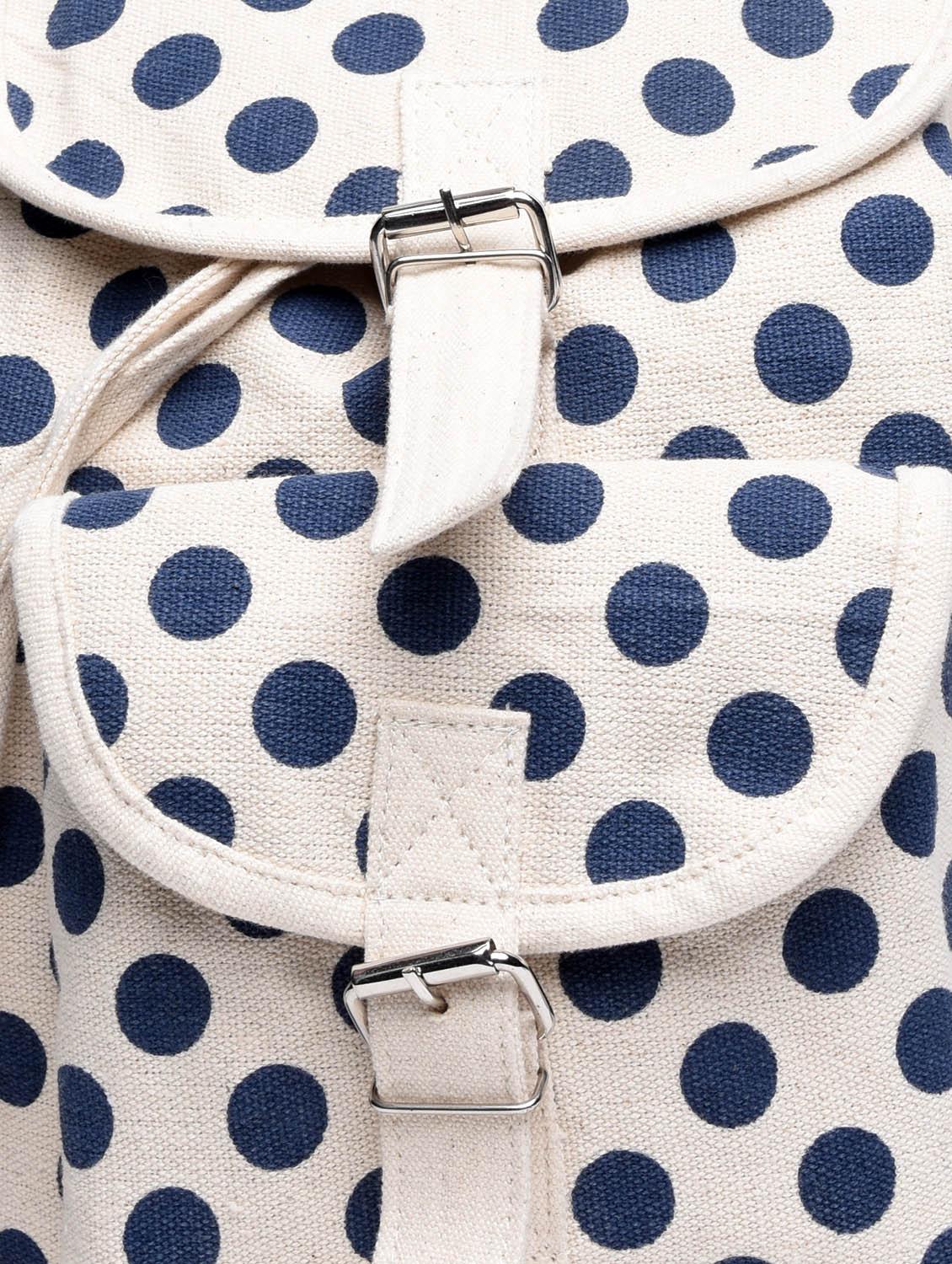 blue polka pots printed canvas back pack - 1224439 - Zoom Image - 4