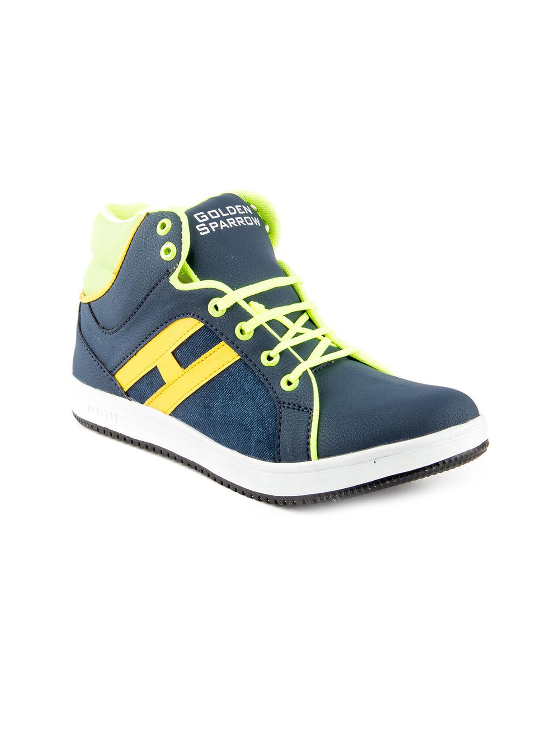 blue fabric & synthetic lace up sneakers - 12246782 - Zoom Image - 1