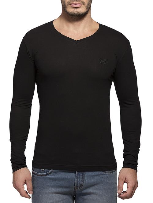 solid black cotton t-shirt - 12247247 - Standard Image - 1