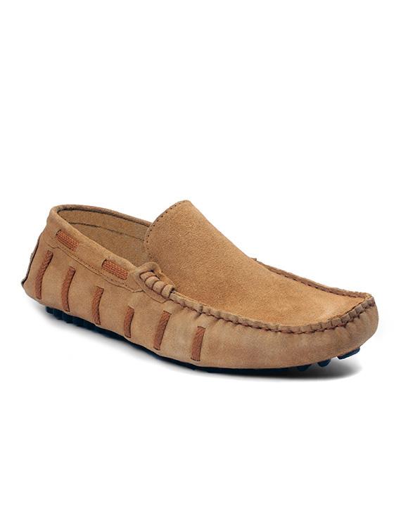 tan leather slip on loafers - 12247499 - Zoom Image - 1