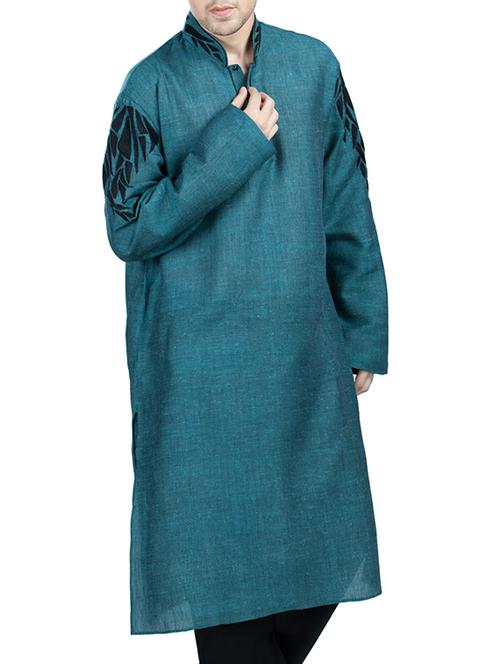blue linen ethnic wear set - 12247561 - Standard Image - 1