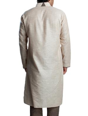 beige cotton ethnic wear set - 12247573 - Standard Image - 2