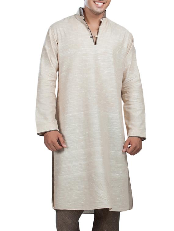 beige cotton ethnic wear set - 12247573 - Zoom Image - 1