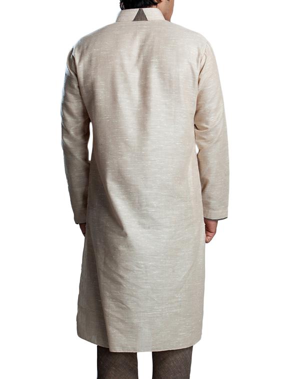 beige cotton ethnic wear set - 12247573 - Zoom Image - 2