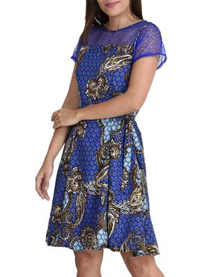 blue printed crepe dress - 12248343 - Standard Image - 2
