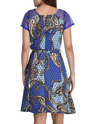 blue printed crepe dress - 12248343 - Standard Image - 3