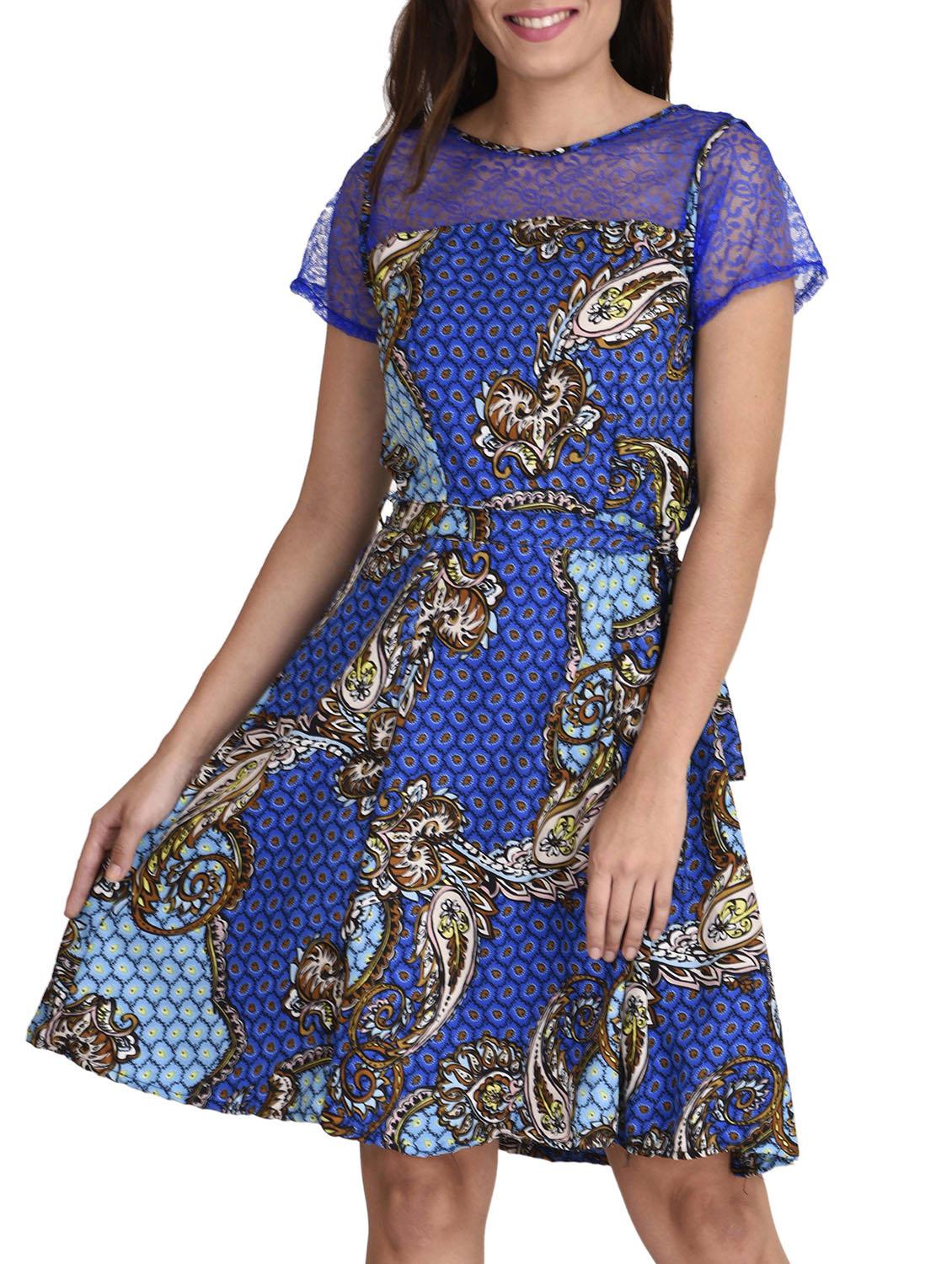 blue printed crepe dress - 12248343 - Zoom Image - 1