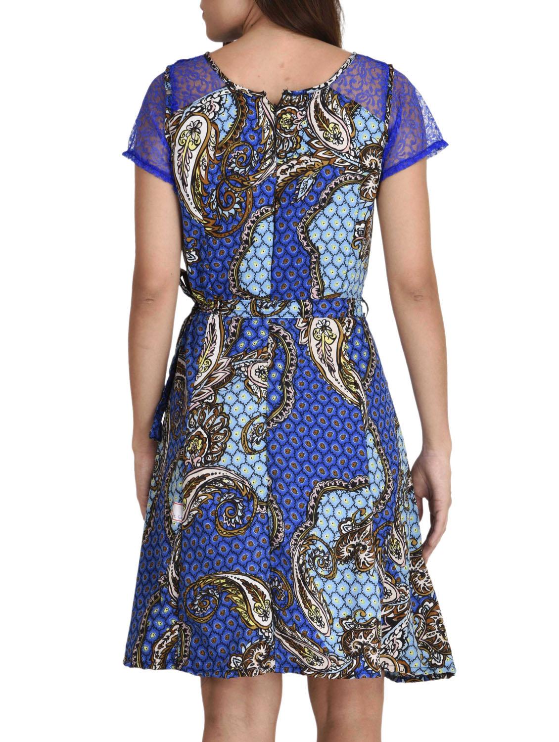 blue printed crepe dress - 12248343 - Zoom Image - 3
