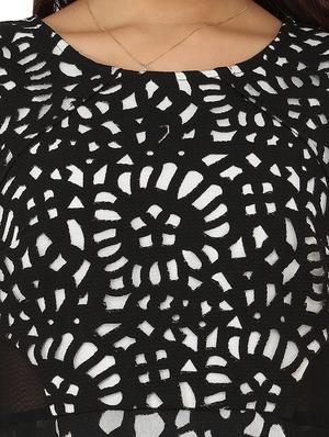 black printed high low dress - 12249017 - Standard Image - 4