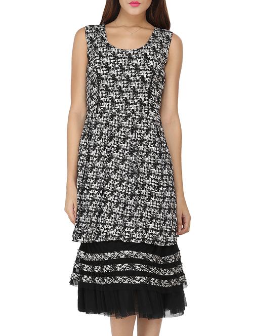 black acrylic printed layered dress - 12249020 - Standard Image - 1