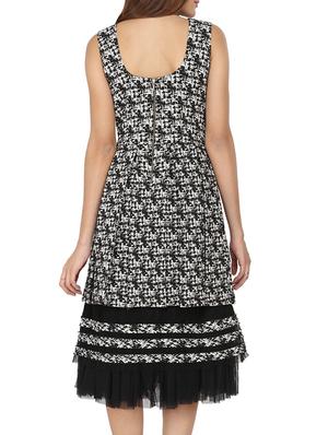 black acrylic printed layered dress - 12249020 - Standard Image - 3