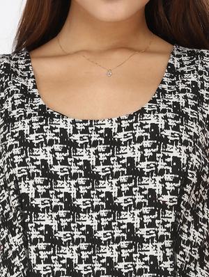 black acrylic printed layered dress - 12249020 - Standard Image - 4