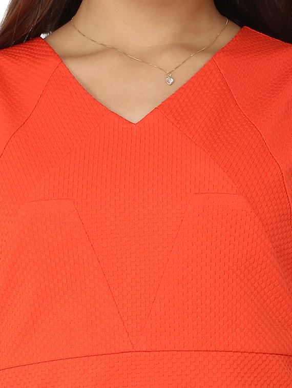 solid orange shift dress - 12249023 - Zoom Image - 4