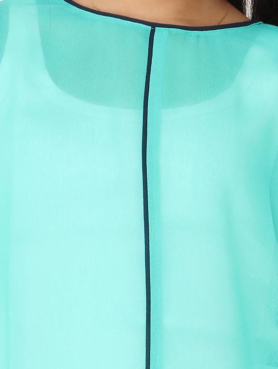 contrast piping detail sheer top - 12249064 - Zoom Image - 4