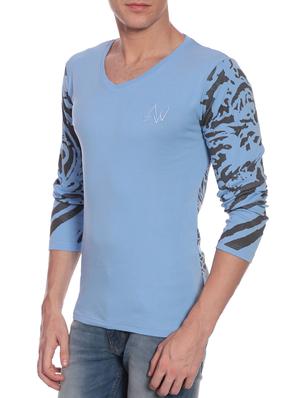 blue cotton back print t-shirt - 12249216 - Standard Image - 2