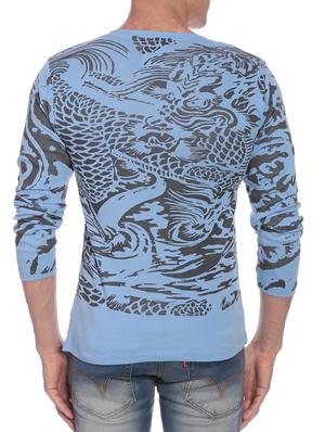 blue cotton back print t-shirt - 12249216 - Standard Image - 3