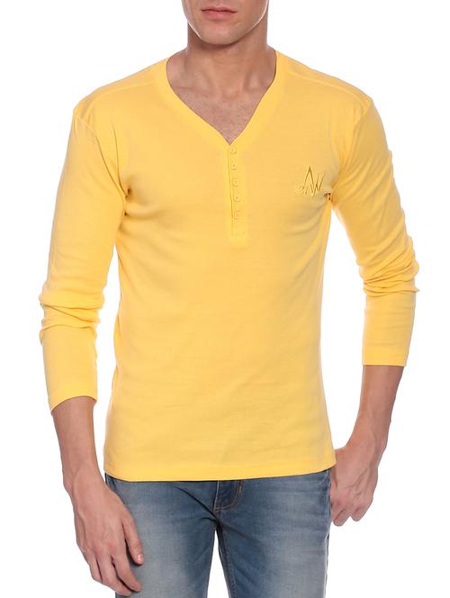 solid yellow cotton t-shirt - 12249218 - Standard Image - 1