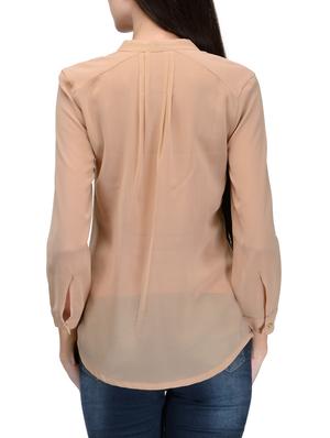 beige georgette regular shirt - 12250734 - Standard Image - 3